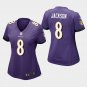 Women's Baltimore Ravens #8 Lamar Jackson Purple Stitched Jersey