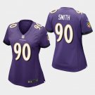 Women's Baltimore Ravens #90 Za'Darius Smith Purple Stitched Jersey