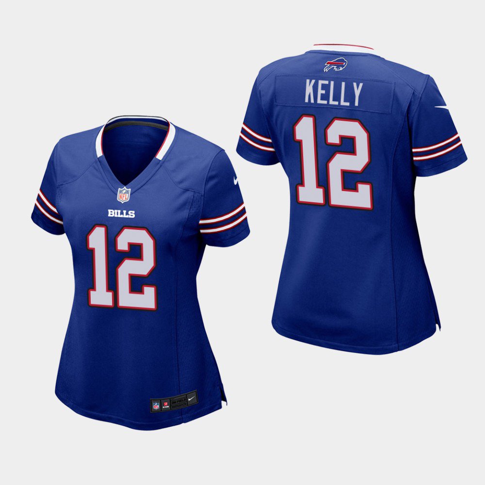 Women's Buffalo Bills #12 Jim Kelly Royal Stitched Jersey
