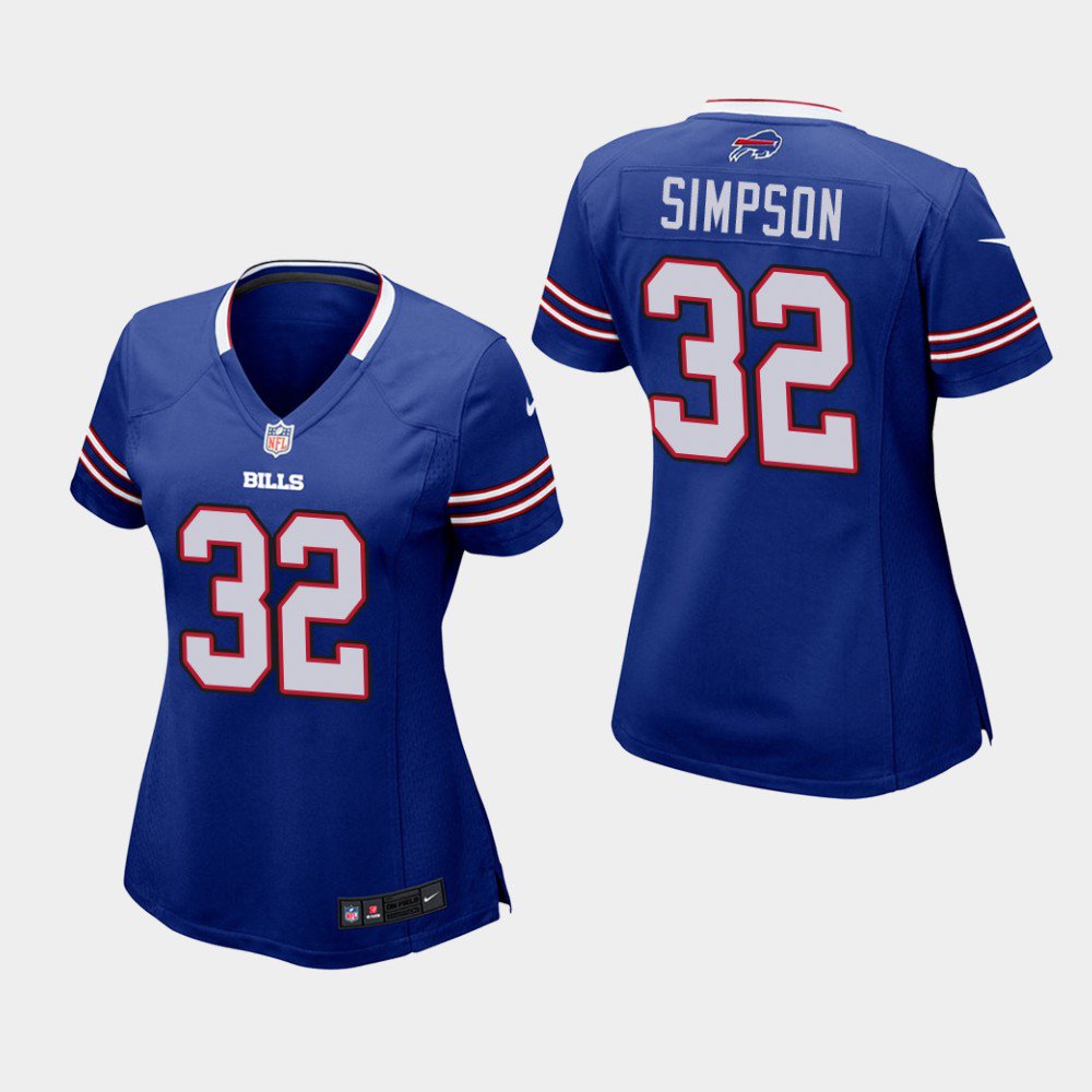 Women's Buffalo Bills #32 O. J. Simpson Royal Stitched Jersey