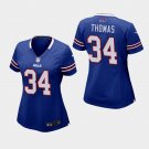 Women's Buffalo Bills #34 Thurman Thomas Royal Stitched Jersey