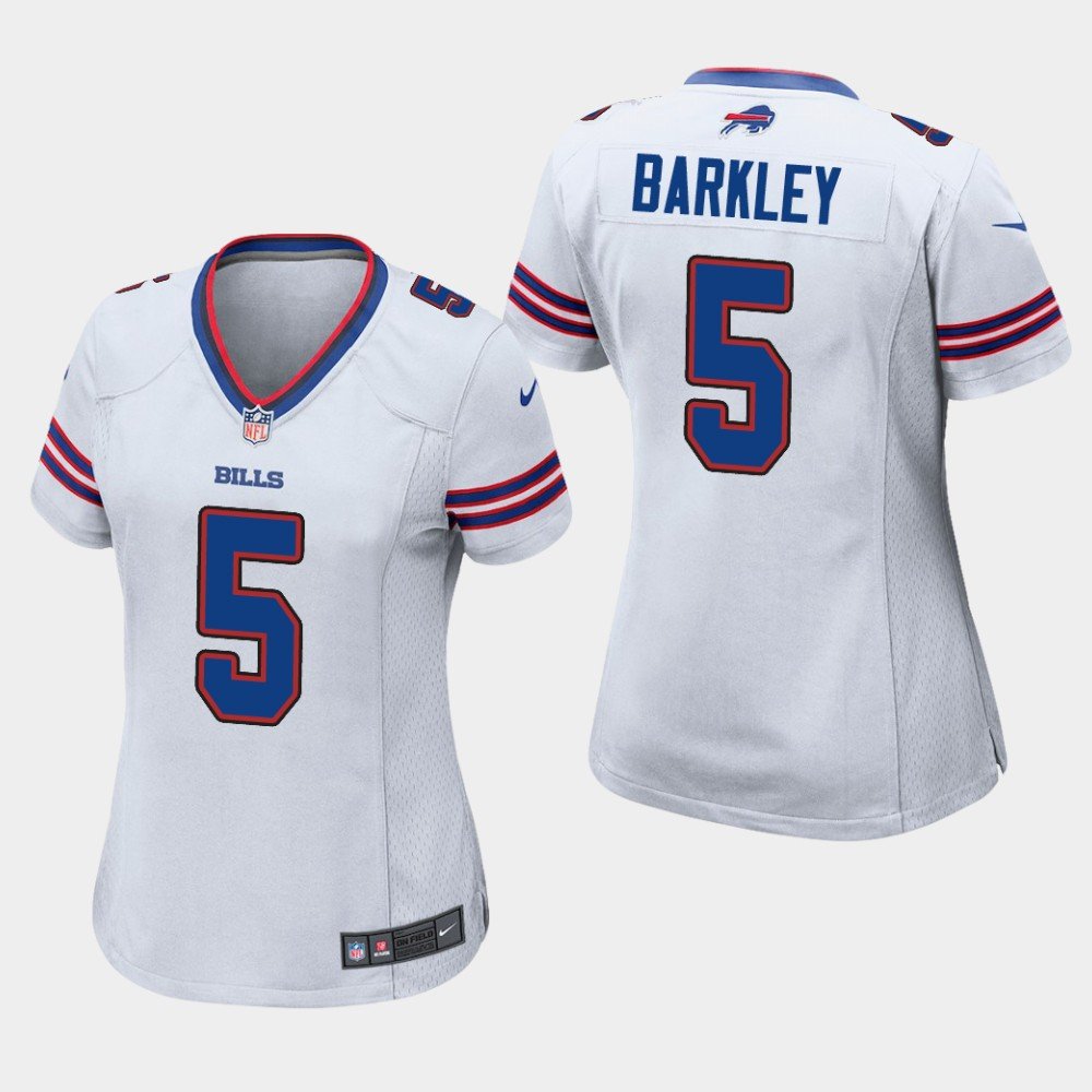Women's Buffalo Bills #5 Matt Barkley White Stitched Jersey
