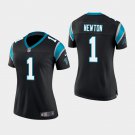 Women's Carolina Panthers #1 Cam Newton Black Stitched Jersey