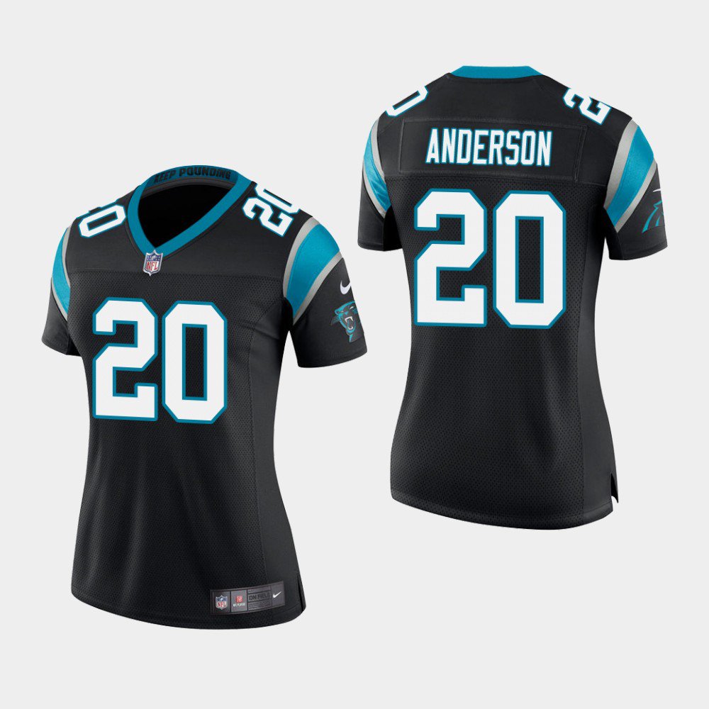 Women's Carolina Panthers #20 C.J. Anderson Black Stitched Jersey