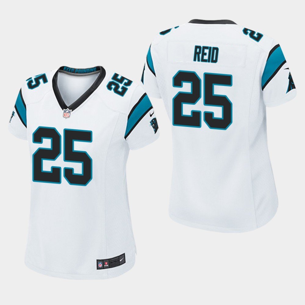 Women's Carolina Panthers #25 Eric Reid White Stitched Jersey