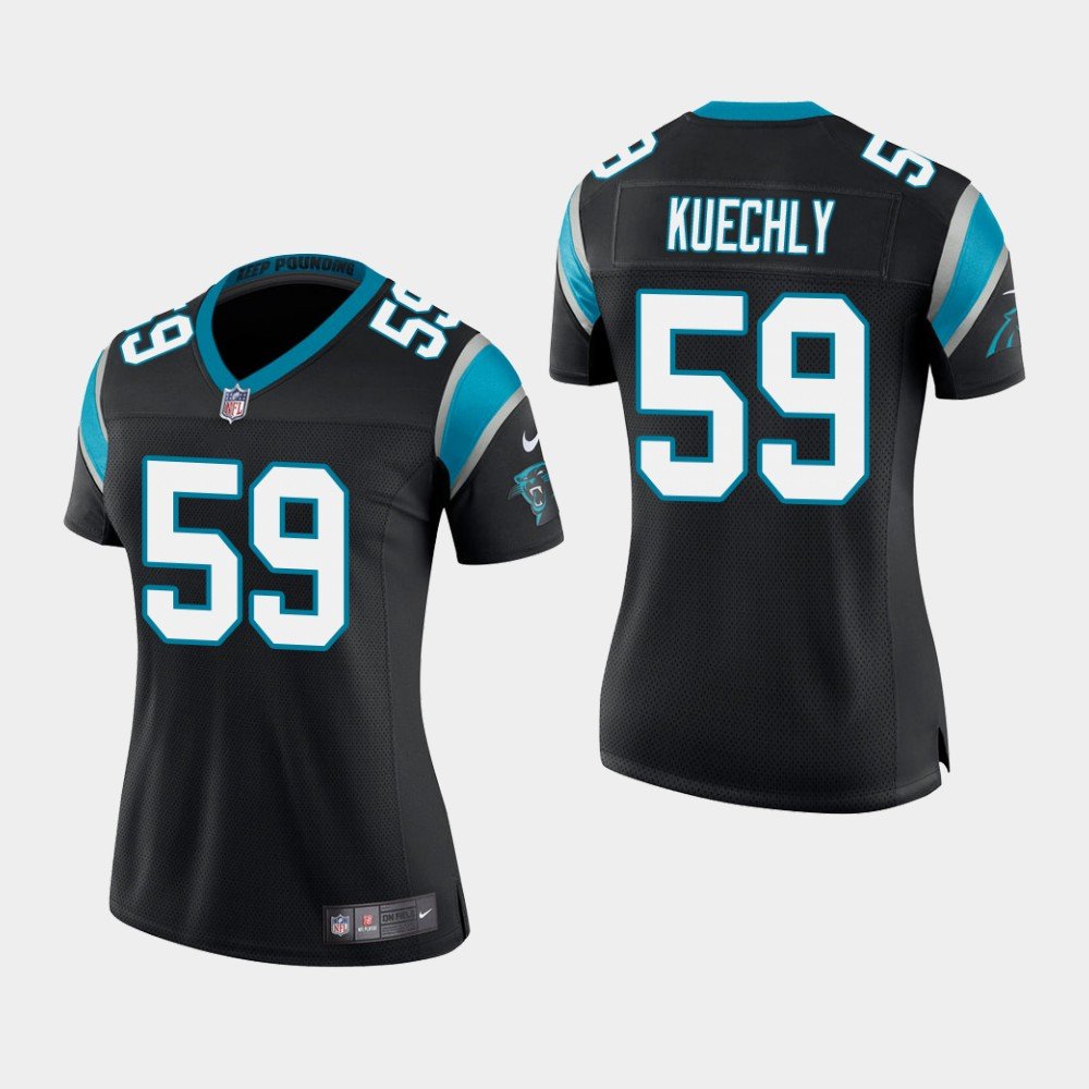 Women's Carolina Panthers #59 Luke Kuechly Black Stitched Jersey
