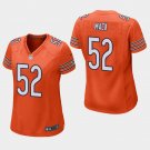 Women's Chicago Bears #52 Khalil Mack Orange Stitched Jersey