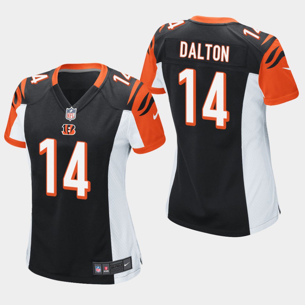 Women's Cincinnati Bengals #14 Andy Dalton Black Stitched Jersey