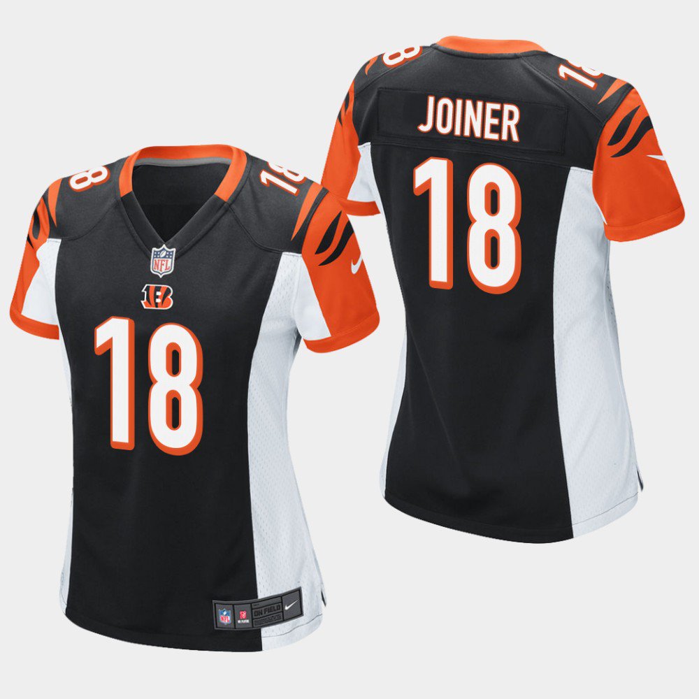 Women's Cincinnati Bengals #18 Charlie Joiner Black Stitched Jersey