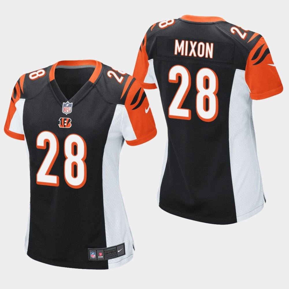 Women's Cincinnati Bengals #28 Joe Mixon Black Stitched Jersey