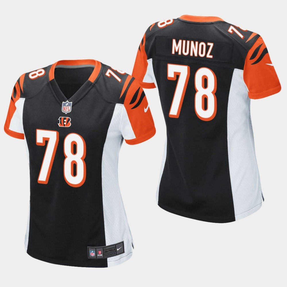 Women's Cincinnati Bengals #78 Anthony Munoz Black Stitched Jersey