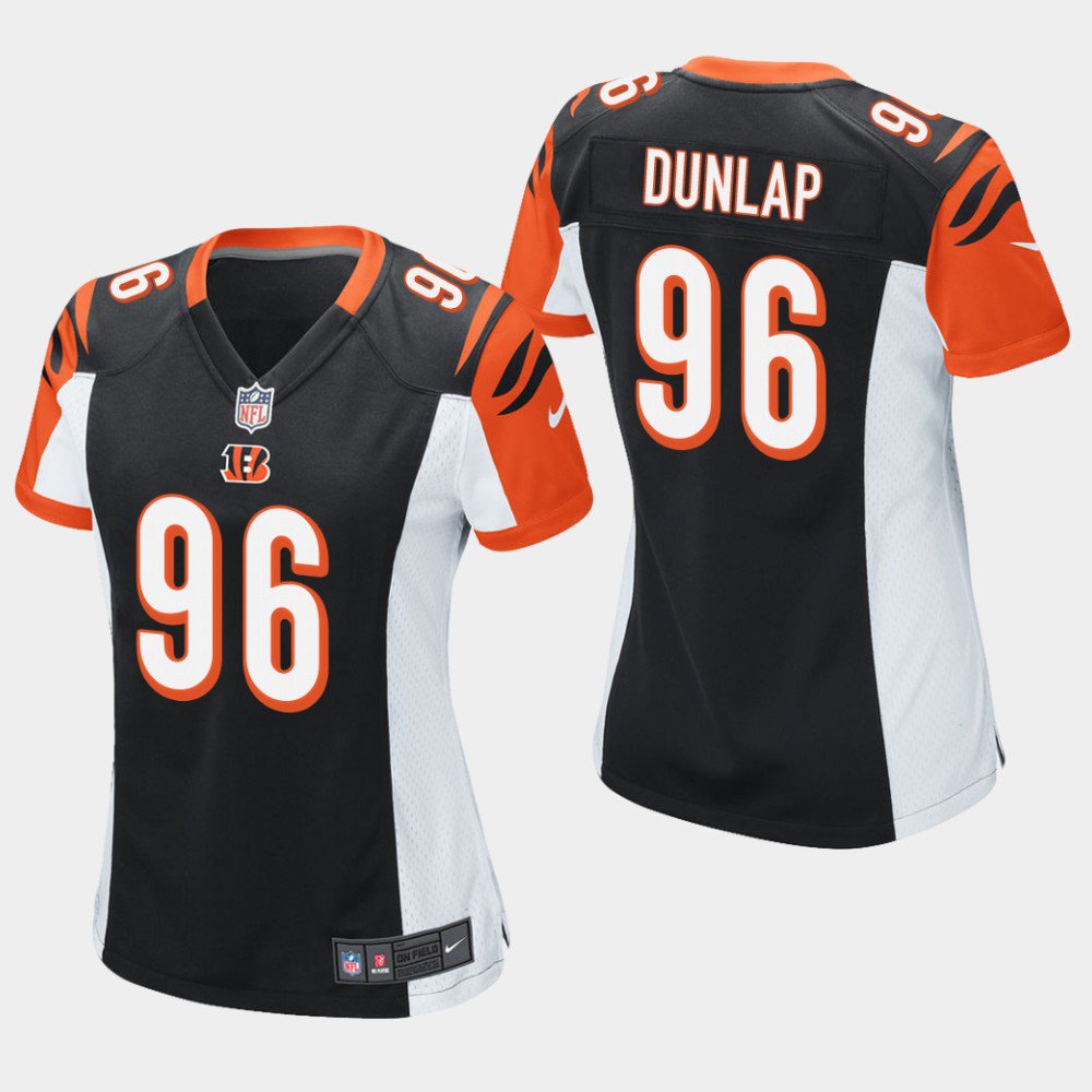 Women's Cincinnati Bengals #96 Carlos Dunlap Black Stitched Jersey