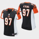 Women's Cincinnati Bengals #97 Geno Atkins Black Stitched Jersey
