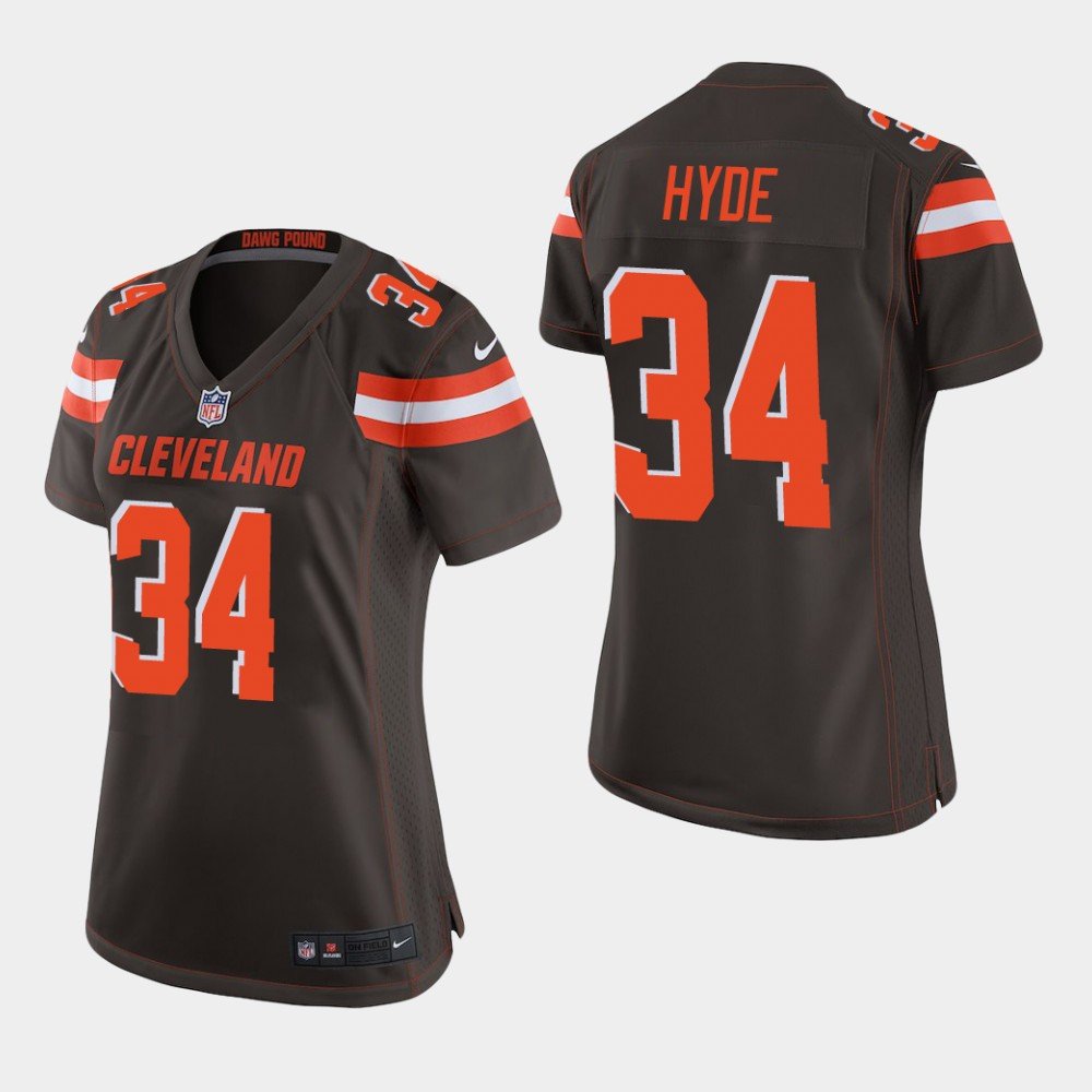 Women's Cleveland Browns #34 Carlos Hyde Brown Stitched Jersey