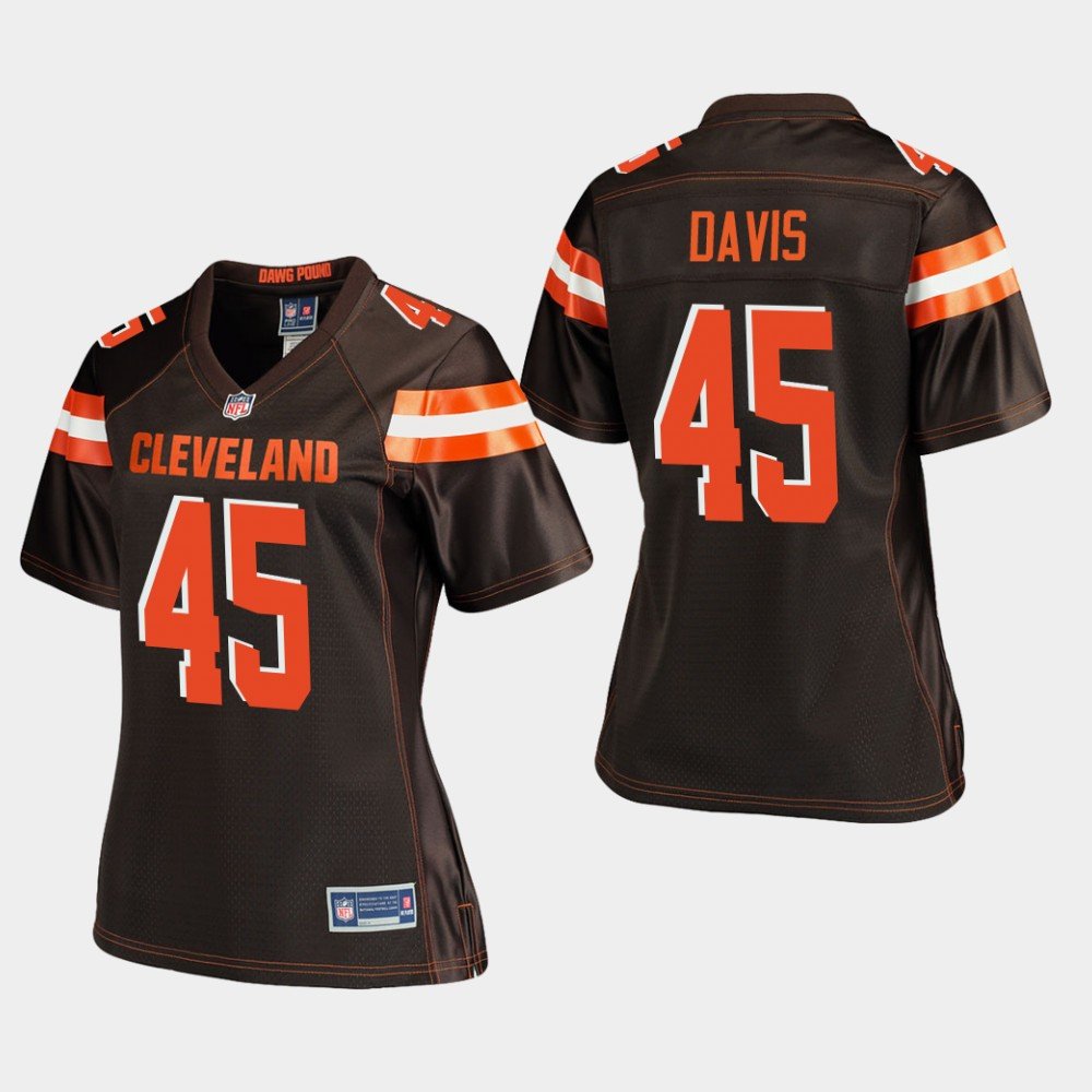 Women's Cleveland Browns #45 Ernie Davis Brown Stitched Jersey