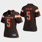 Women's Cleveland Browns #5 Tyrod Taylor Brown Stitched Jersey