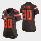 Women's Cleveland Browns #80 Jarvis Landry Brown Stitched Jersey
