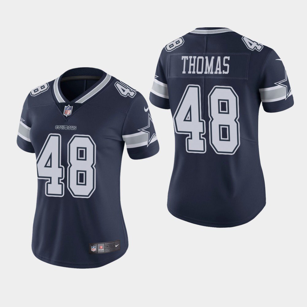 Women's Dallas Cowboys #48 Joe Thomas Navy Stitched Jersey