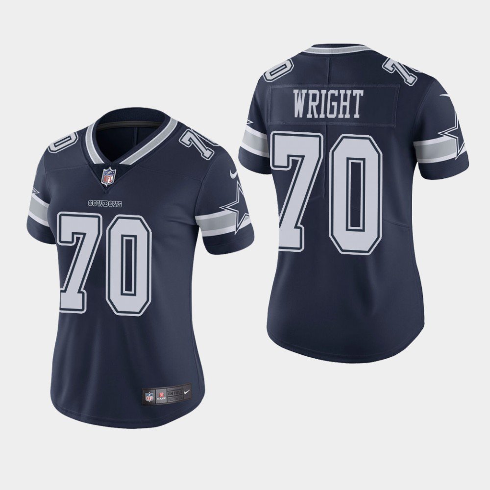 Women's Dallas Cowboys #70 Rayfield Wright Navy Stitched Jersey