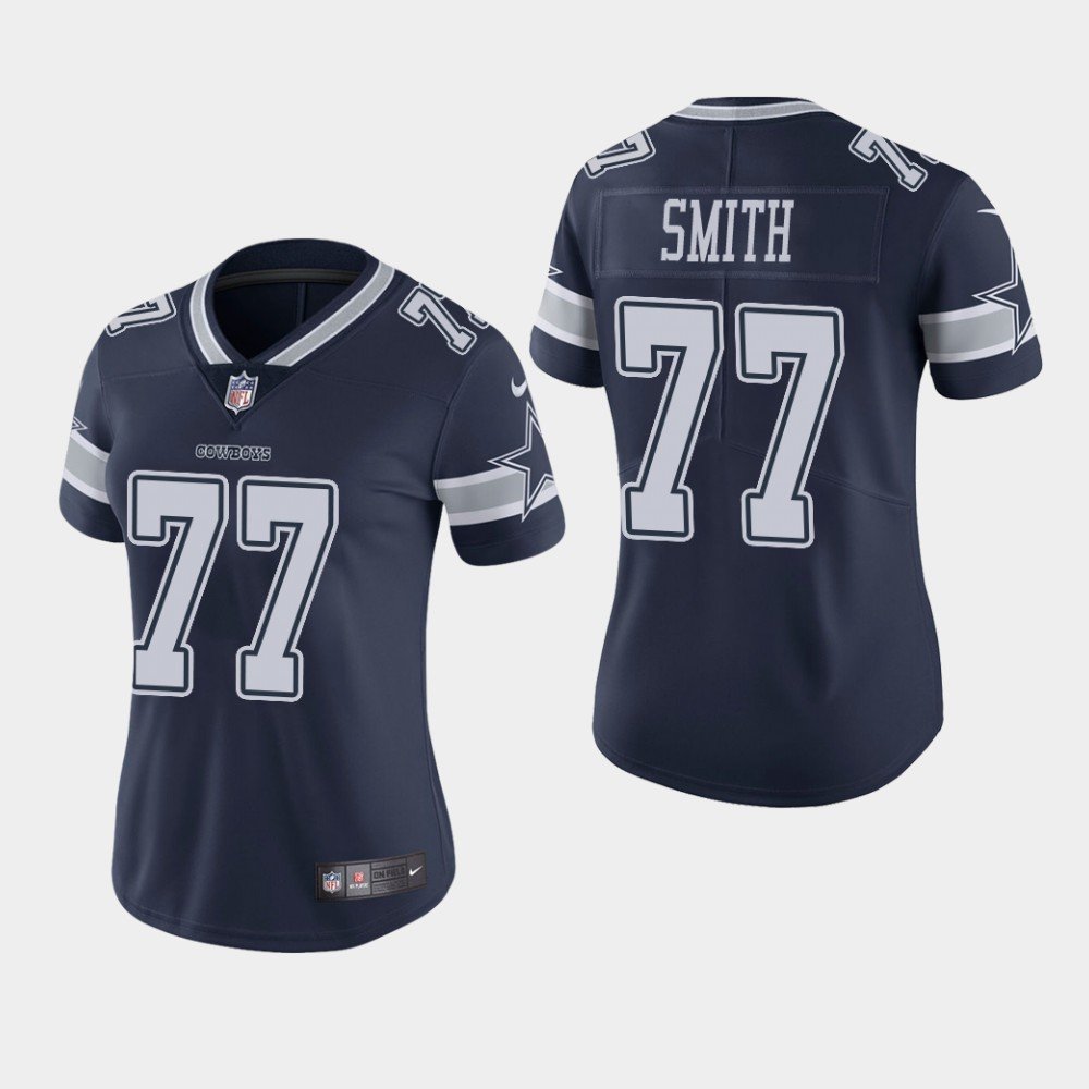 Women's Dallas Cowboys #77 Tyron Smith Navy Stitched Jersey