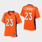 Women's Denver Broncos #23 Devontae Booker Orange Stitched Jersey