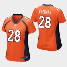 Women's Denver Broncos #28 Royce Freeman Orange Stitched Jersey