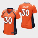 Women's Denver Broncos #30 Phillip Lindsay Orange Stitched Jersey