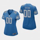 Women's Detroit Lions #00 Custom Name and Number Blue Stitched Jersey