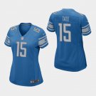 Women's Detroit Lions #15 Golden Tate Blue Stitched Jersey