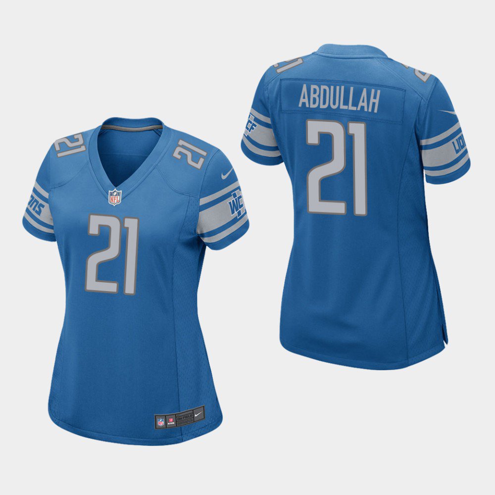 Women's Detroit Lions #21 Ameer Abdullah Blue Stitched Jersey
