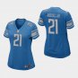 Women's Detroit Lions #21 Ameer Abdullah Blue Stitched Jersey