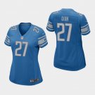 Women's Detroit Lions #27 Glover Quin Blue Stitched Jersey