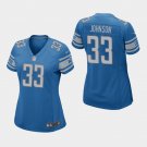Women's Detroit Lions #33 Kerryon Johnson Blue Stitched Jersey