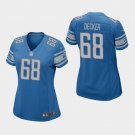Women's Detroit Lions #68 Taylor Decker Blue Stitched Jersey