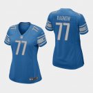 Women's Detroit Lions #77 Frank Ragnow Blue Stitched Jersey