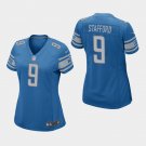 Women's Detroit Lions #9 Matthew Stafford Blue Stitched Jersey