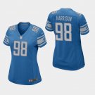 Women's Detroit Lions #98 Damon Harrison Blue Stitched Jersey