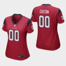 Women's Houston Texans #00 Custom Name and Number Red Stitched Jersey