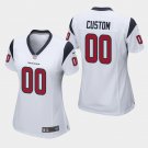 Women's Houston Texans #00 Custom Name and Number White Stitched Jersey