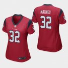 Women's Houston Texans #32 Tyrann Mathieu Red Stitched Jersey