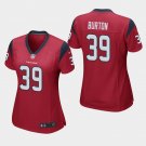 Women's Houston Texans #39 Deante Burton Red Stitched Jersey