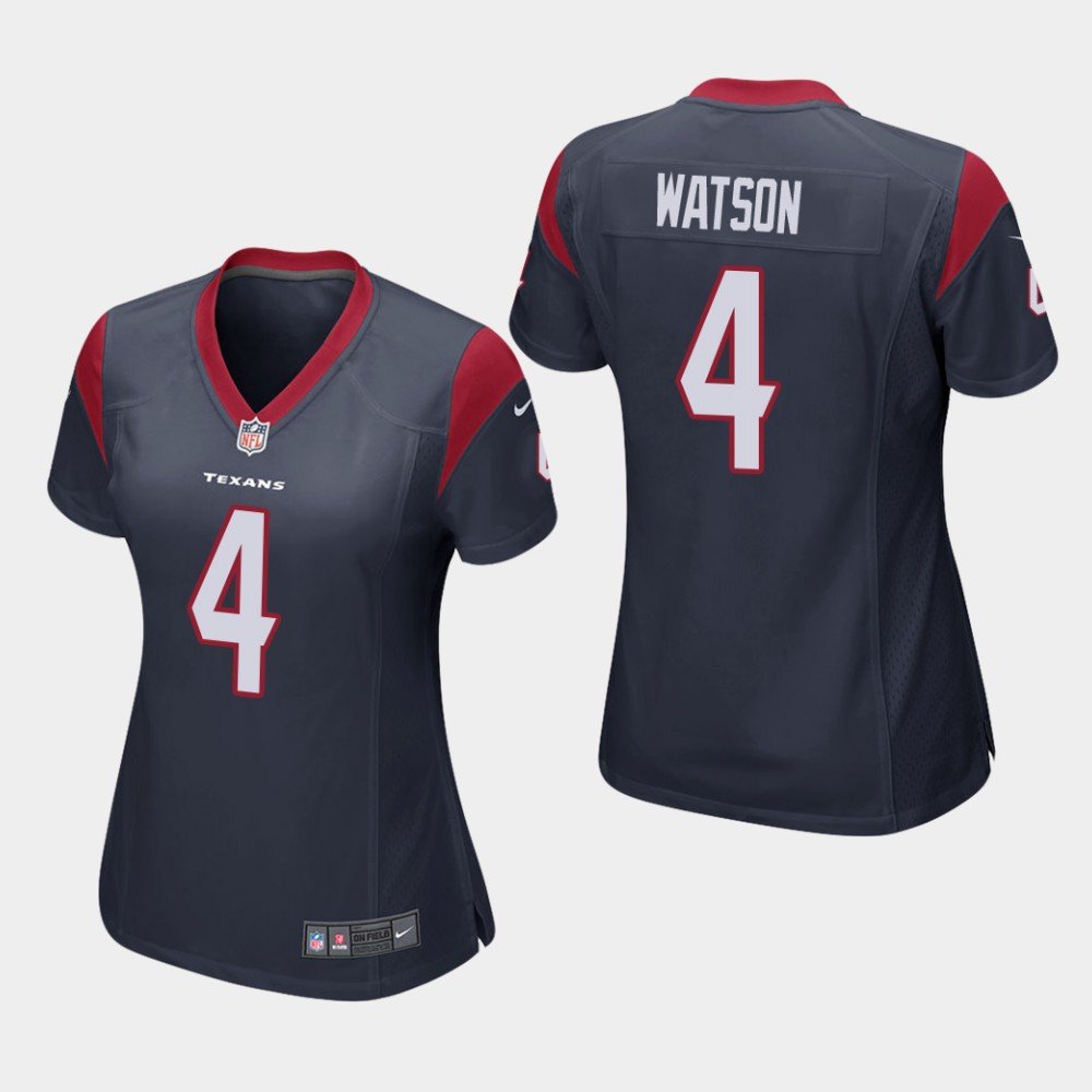 Women's Houston Texans #4 Deshaun Watson Navy Stitched Jersey