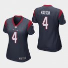Women's Houston Texans #4 Deshaun Watson Navy Stitched Jersey