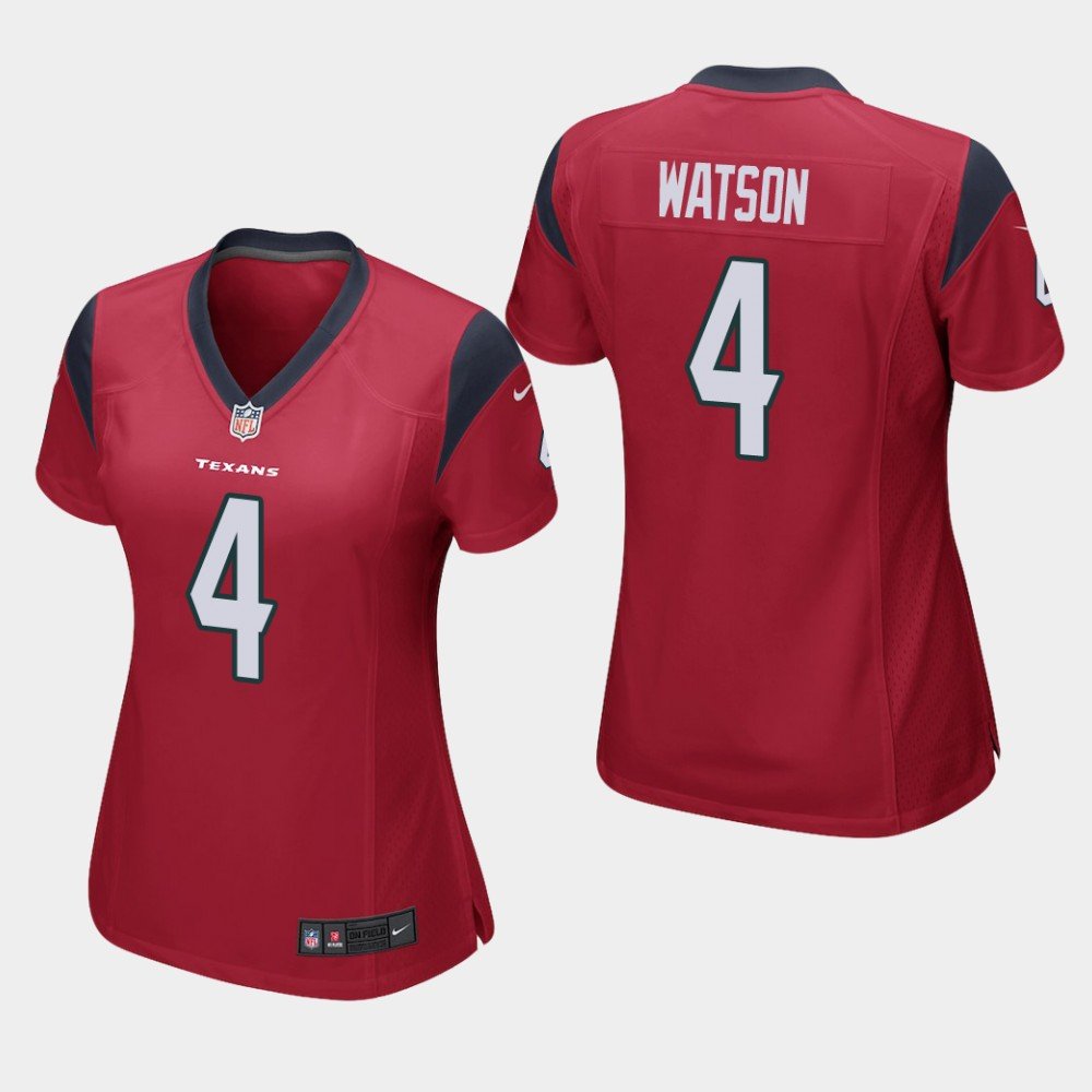 Women's Houston Texans #4 Deshaun Watson Red Stitched Jersey