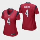 Women's Houston Texans #4 Deshaun Watson Red Stitched Jersey