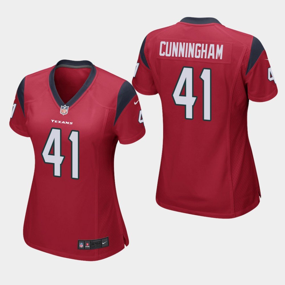 Women's Houston Texans #41 Zach Cunningham Red Stitched Jersey