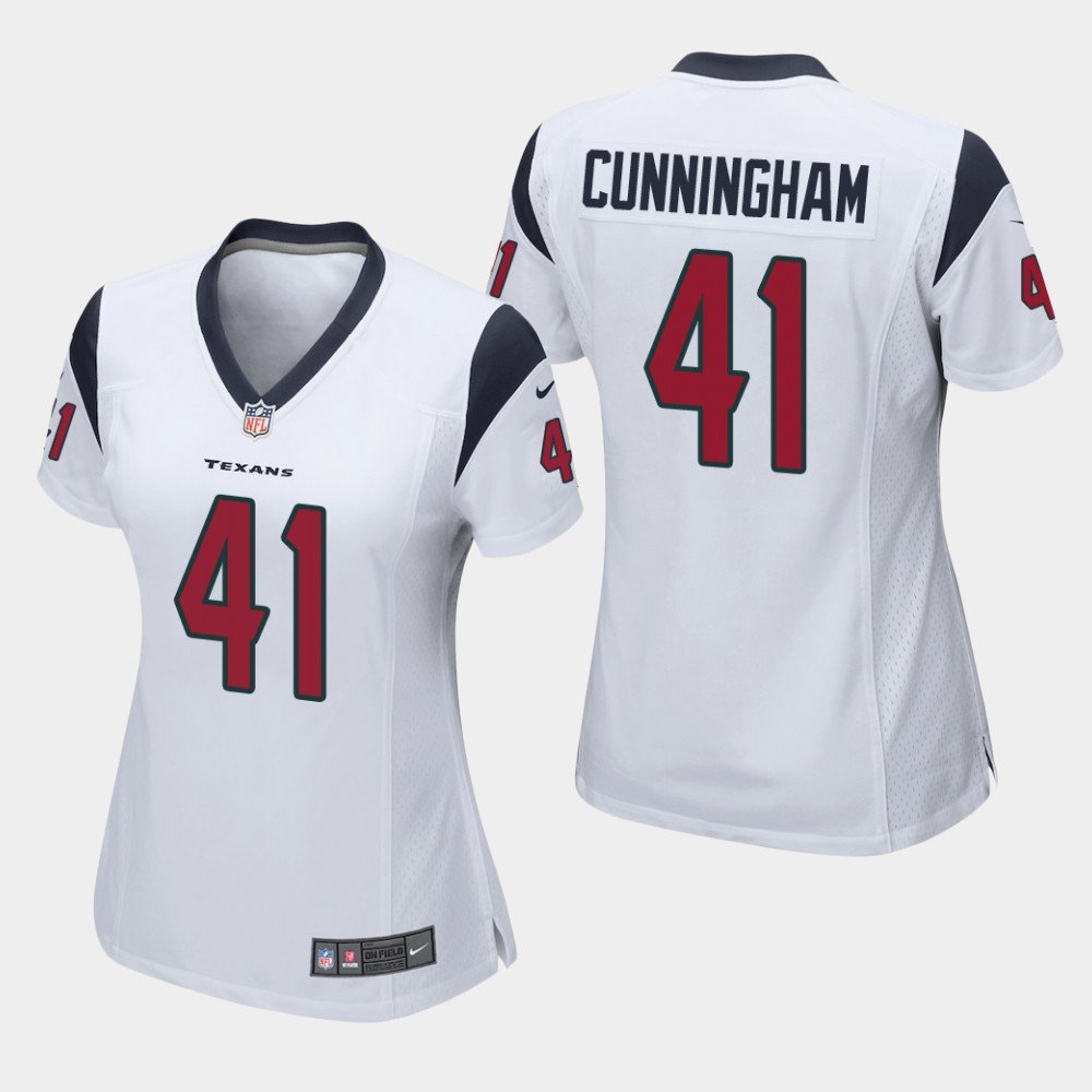Women's Houston Texans #41 Zach Cunningham White Stitched Jersey