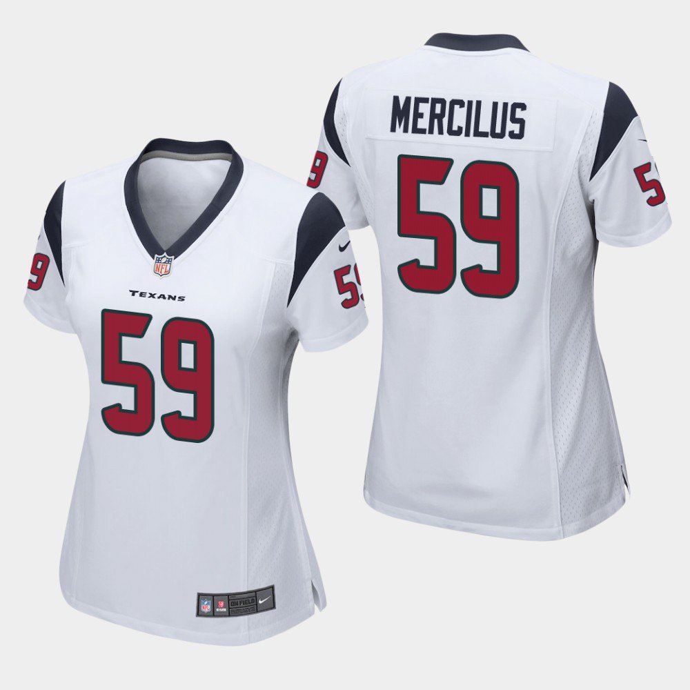 Women's Houston Texans #59 Whitney Mercilus White Stitched Jersey