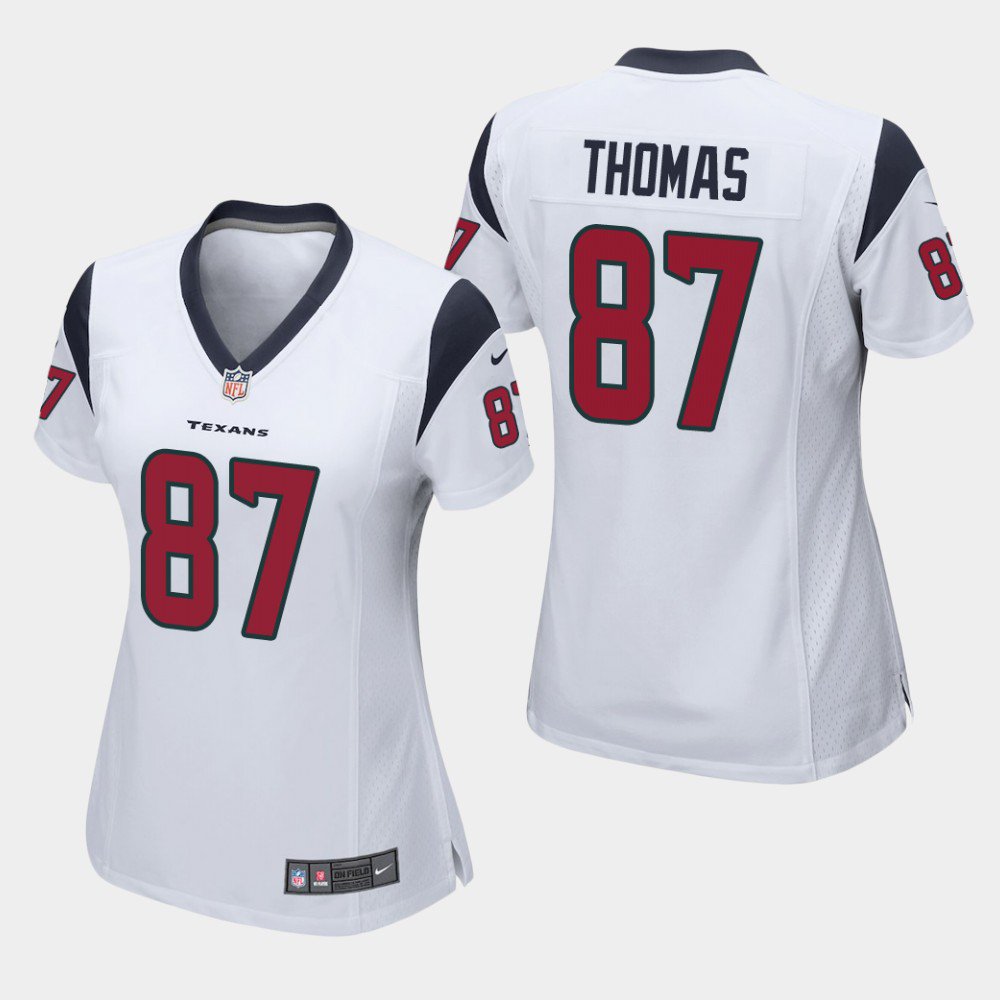 Women's Houston Texans #87 Demaryius Thomas White Stitched Jersey