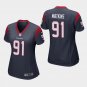 Women's Houston Texans #91 Carlos Watkins Navy Stitched Jersey